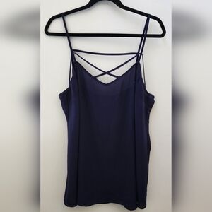 MODCLOTH Navy Strappy‎ Spaghetti Strap Top XL Adjustable Straps Lightweight